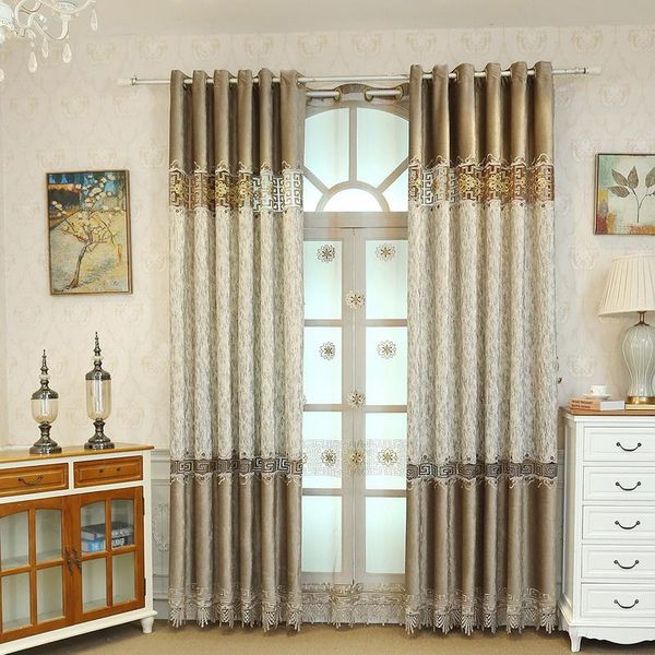 

curtain & drapes chinese-style luxury embroidered curtains for living room bedroom coffee stitching blackout fabric