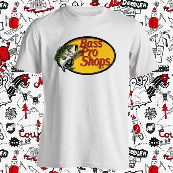 

bass pro shops fishing logo men's white tee t shirt size s to 3xl t-shirt funny sport hooded sweatshirt hoodie