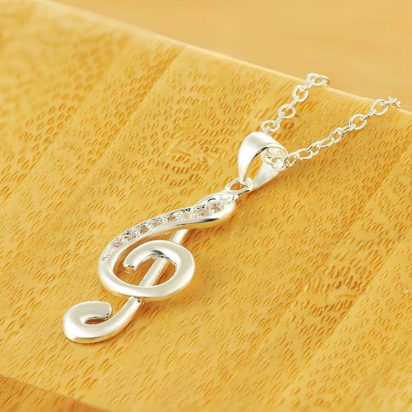 

wedding party jewelry wholesale women creative music symbol pendant necklace stone female fashion silver color jewelry ln011 h bbyowa
