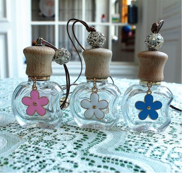 

10pcs/lot 8ml glass perfume bottle car pendant handing bottle refillable perfume packaging bottle with wo qylyqp