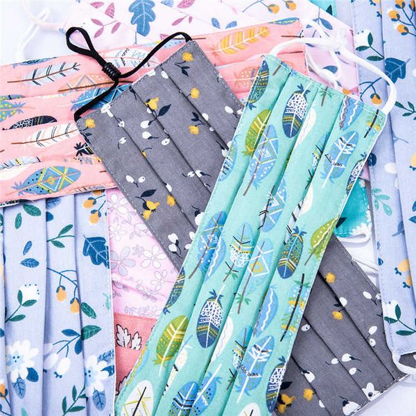 

washable flora fashion printed designer cloth summer adults andti dust mouth face mask cotton reusable windproof masks