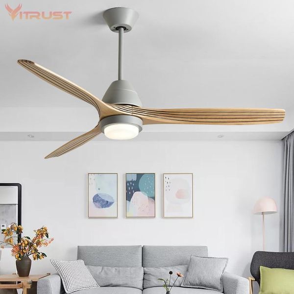 

ceiling fan with remote fan light 3 kinds of speed 52 inch led ceiling with lights wooden leaf simple1