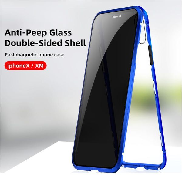 

magnetic privacy glass case for iphone 11 xr xs max case anti-spy 360 protective magnet case for iphone 11 1 jllrxq