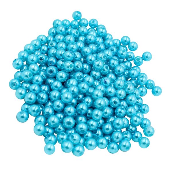 

130pcs 8mm round plastic imitation pearl spacer beads diy craft blue