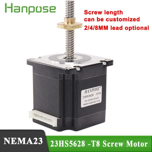 

stepper motor 23hs5628-t8*8 310mm nema23 screw stepper motor copper nut lead screw motor for 3d printer monitor equipment