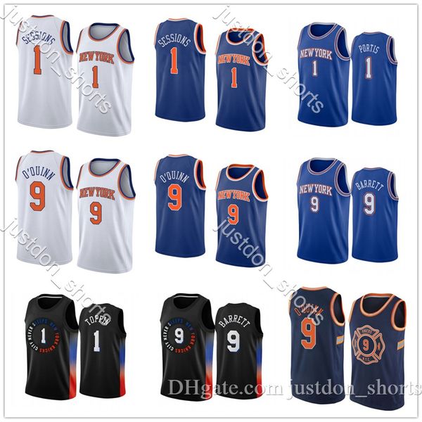 

1 obi in newyork 9 rj barrett 2020-21 black city basketball jersey, Black;red