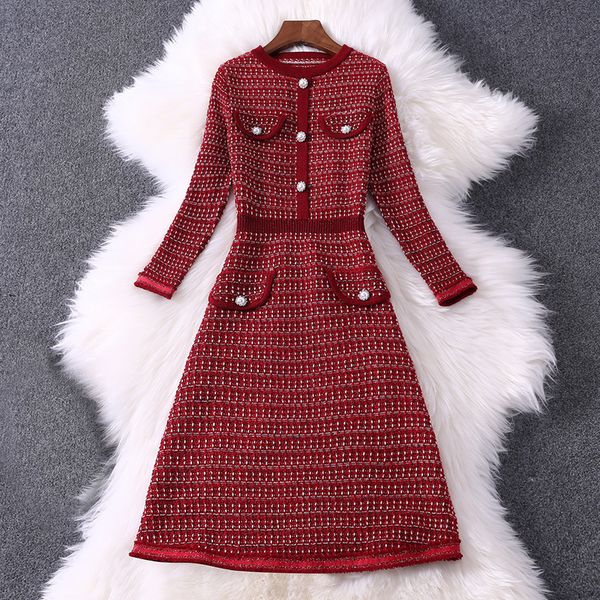 

spring 4 5 long sleeve round neck red plaid knitted panelled buttons short mini dress elegant casual dresses md3188210, Black;gray