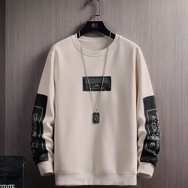 

2021 new autumn casual sweatshirts harajuku printed men long sleeve hoodies korean man loose pullovers homme spring wearing 16mm, Black