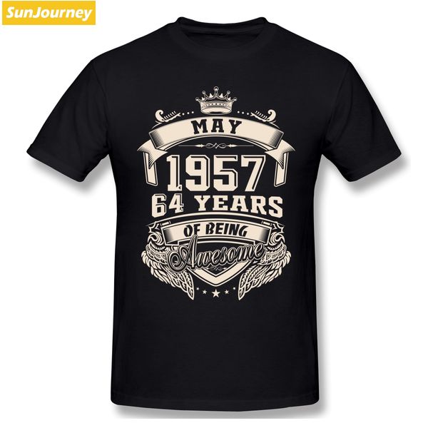 

born in may 1957 64 years of being awesome t shirt oversized cotton short sleeve tshirt men sport hooded sweatshirt hoodie