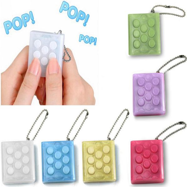 

15.new child mini bubble sound toy endless pop pop infinite bubble wrap relieve stress key chain toys dhl ing