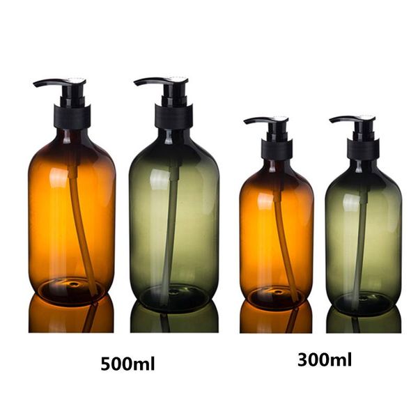 

2ps 300ml 500ml plastic lotion bottles with lotion pump for shampoo, personal care,lotion refillable boston bottles home reuse