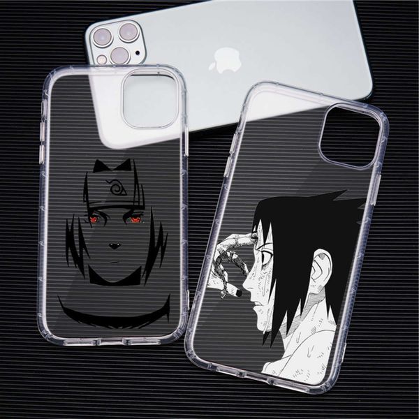 

3jamular - transparent soft silicon sheath with animation, sasuke, naruto, for vip 12, 11 profsional, x, xs, max, xr, 7, 8, 6 plu