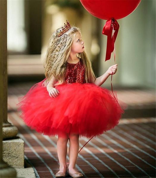 Bebek Kız Prenses Elbiseler Bale Sequins Çiçek Kız Tutu Elbise Çocuklar Backless Ilmek Uzun Etek Parti Giyim Düğün Giysileri