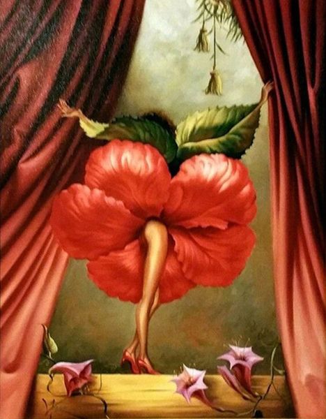 

vladimir kush hibiscus dancer home decor handpainted &hd print oil painting on canvas wall art canvas pictures 7892