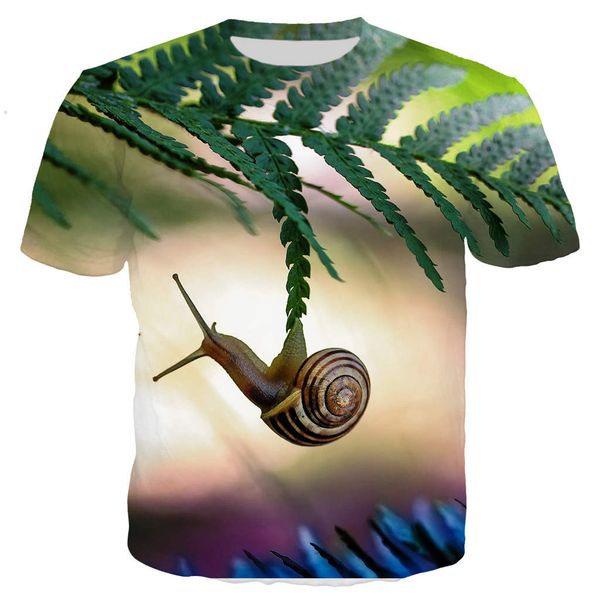 

new cool snail 3d print shirts graphic comics harajuku men clothing