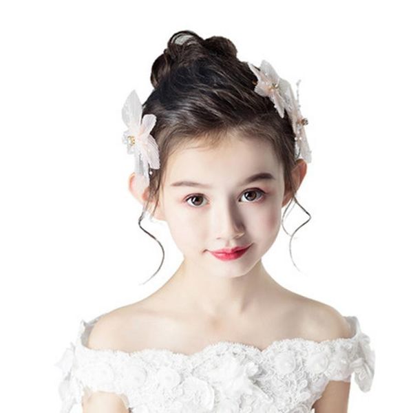 

2021 girls hair clips cute flower design hair pin set children hairpin princess accessories, Slivery;white