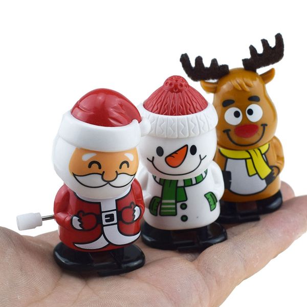 

lovely christmas plastic windup toys santa claus snowman clockwork toys children jump gift cartoon characters christmas gifts vt1759