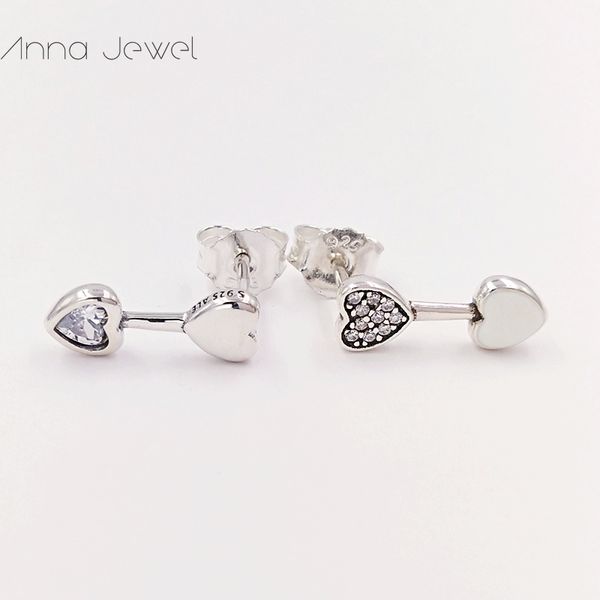 Sıcak Tasarımcı Takı Authentic 925 Ayar Gümüş Kalpleri Aşk Saplama Küpe Pandora Küpe Lüks Kadınlar Sevgililer Günü Doğum Günü Hediyesi 290750CZ