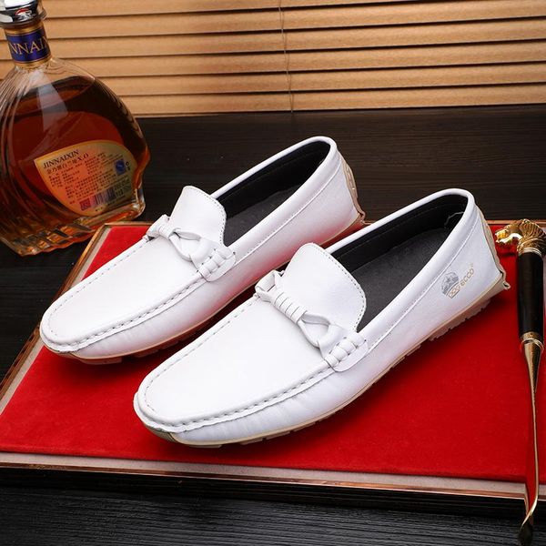 

новый люкс мокасины мужские ботинки ручной вождения мокасины мужские белые кожаные ленивые обувь для мужчин бренд fashionyoung casual бездел, Black