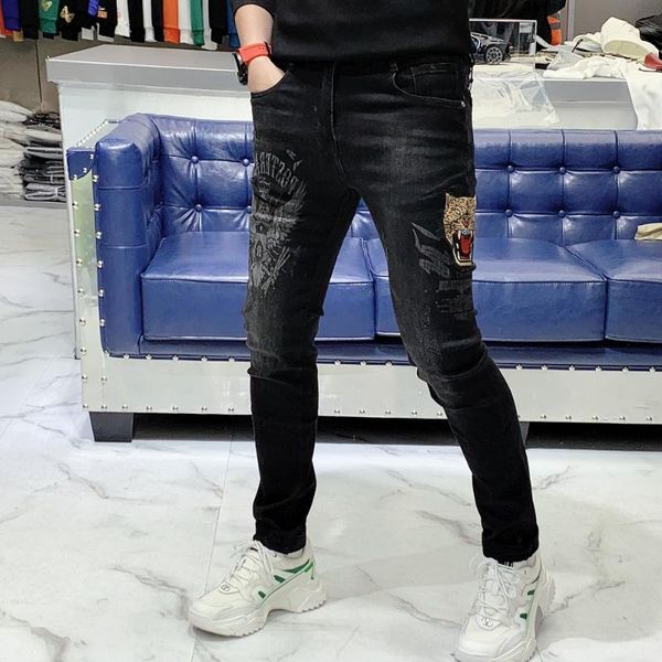 

men's jeans wb1115 fashion 2021 runway european design party style clothing, Blue