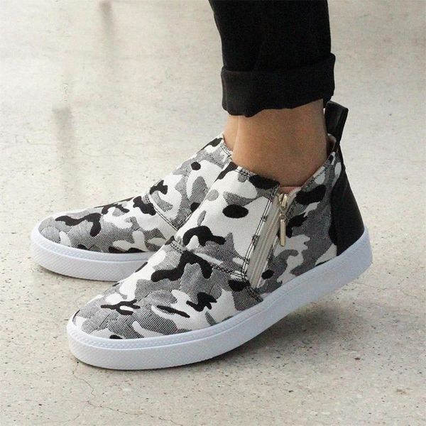 

women sneakers casual flat shoes camouflage ladies comfort canvas shoes woman female paltform zipper fashion shoe spring 2020 #n80w, Black