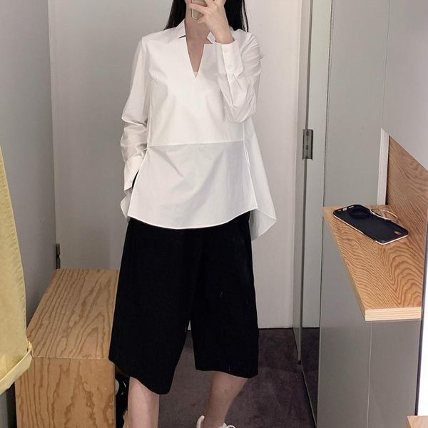 

women shirtfashion mid-length high-quality 100% cotton white shirt women blouses