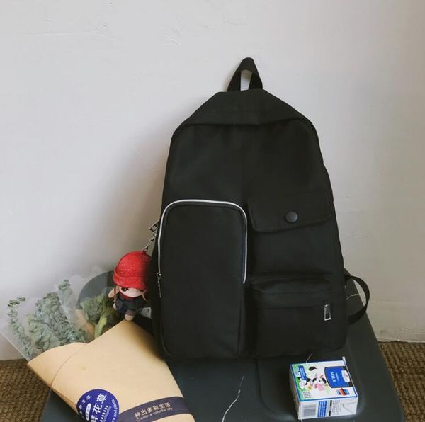 

2020 lattice canvas backpack travel bags for women casual large size school bags with doll mochila masculina m734