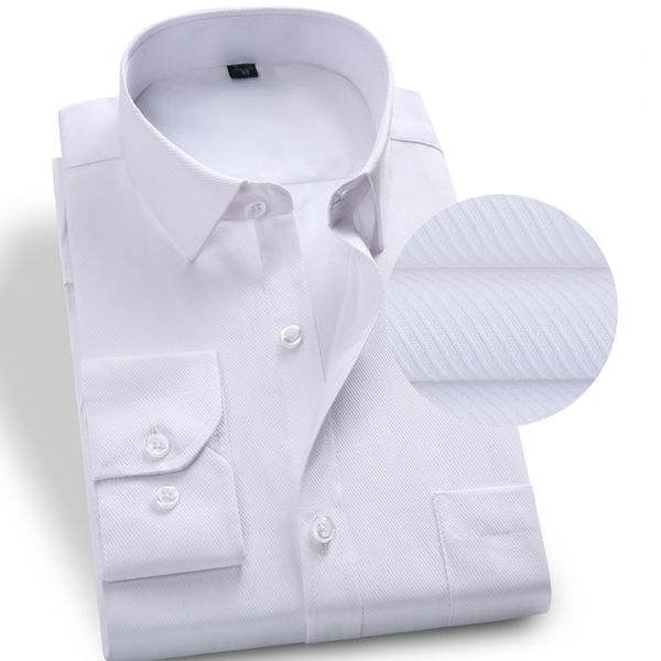 

2021 new new men's long sleeve shirts thin, groom dress white shirt plus size 37-48 t43u, White;black