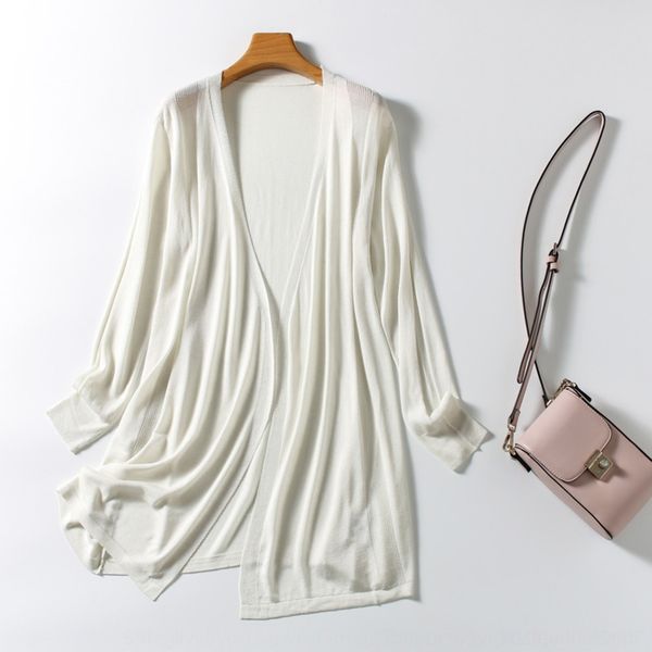 

длина 0juxa среднего мыс шелк пальто длинного и осенью женская свободный кардиган шаль коммутирующей весеннего рукава пальто твердых шелкови, White;black