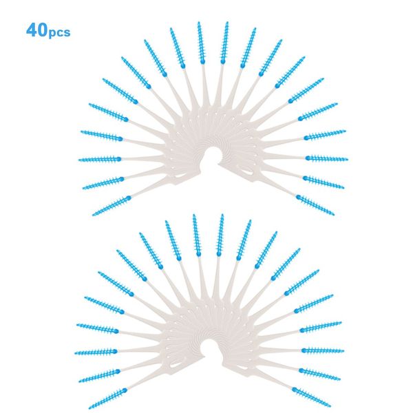 

40pcs double-ended toothpick soft silicone tooth picks dental floss interdental brush teeth stick dental hygiene tools