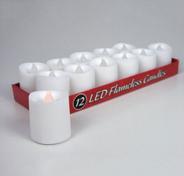 

12pcs flameless led candle flicker light lamp decoration electric battery -powered candles yellow tea light par jllwoy bdesybag
