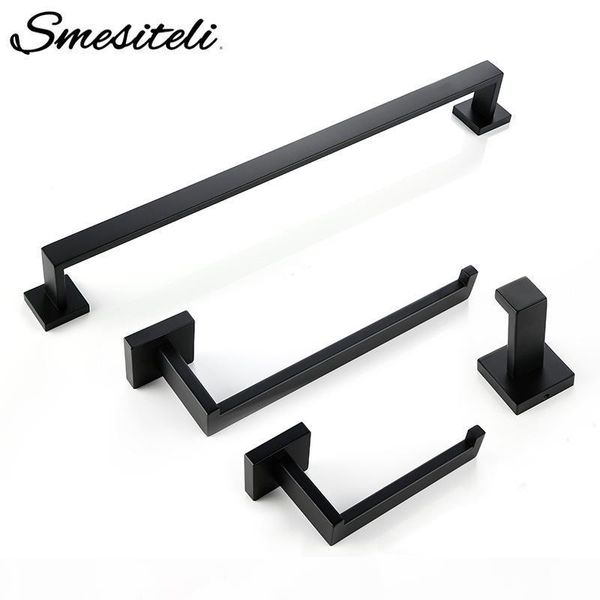 

bathroom hardware set black robe hook towel rail bar rack bar shelf tissue paper holder toothbrush holder bathroom accessories bbyjgn