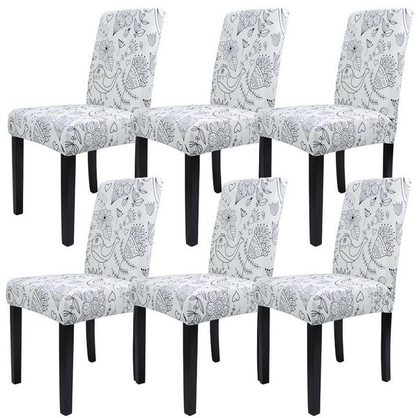 

chair covers 6pcs/set dustproof reusable el home banquet protective stretch removable restaurant without arms slipcover dining room