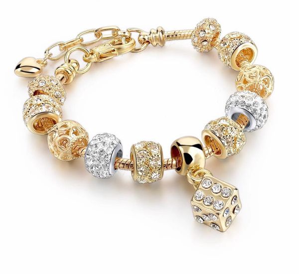 

new fashion accessories shiny diamond bracelets gold bangle bracelet exquisite pandora charm bracelets wholesale for women, Black