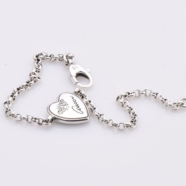 

luxury silver 925 heart-shaped bracelet womens east gate mori style simple bracelet thai silver couple retro bracelet fashion design, Black