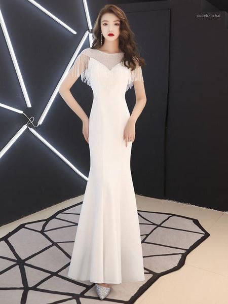 

white stylish slim tassel sleeve mermaid dress chinese style evening dress improved qipaovestidos size s-xxxl1, Red