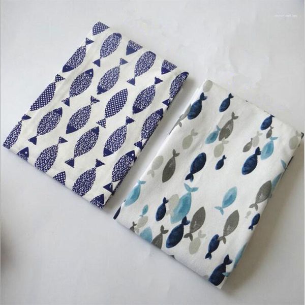 

kitchen towels dining table napkins light blue fish mediterranean fish printing cloth restaurant napkins for wedding1