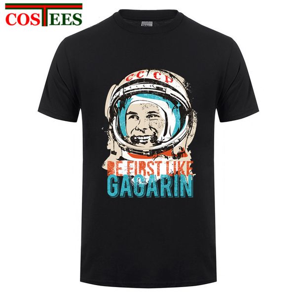 

russia cccp be first like yuri gagarin male brand custom short sleeve soviet cosmonaut 1961 camiseta hooded sweatshirt hoodie men t shirt