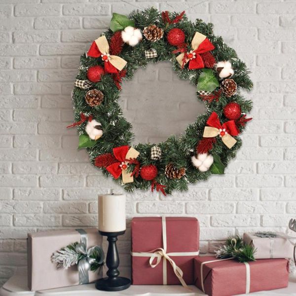 

decorative flowers & wreaths 30cm/40cm/50cm christmas decor wreath reusable red makeup wrap series door hanging fireplace simulation garland