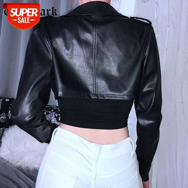 

goth dark punk gothic female jacket cropped zipper fall 2020 asymmetrical longsleeve coat women aesthetic patchwor chic #tq06, Black;brown