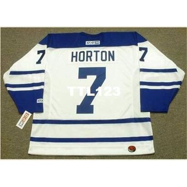 

121s #7 tim horton toronto maple leafs 1963 ccm away vintage hockey jersey or custom any name or number retro jersey, Black