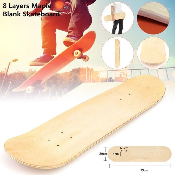 

8/7 layers maple blank skateboard deck double rocker 31inch longboard skateboards natural maple wood skate board high elasticity1