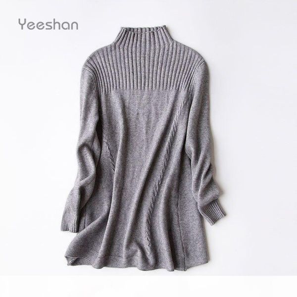 

yeeshan turtleneck cashmere sweater women pink grey long sweaters female pullovers and sweaters knitted winter sweater, White;black