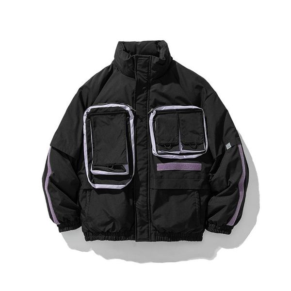 

просвещение японского зимнего пальто мужского стерео карман рыхлых инструменты пальто y859 теплого бархат 70 мужчин, Black