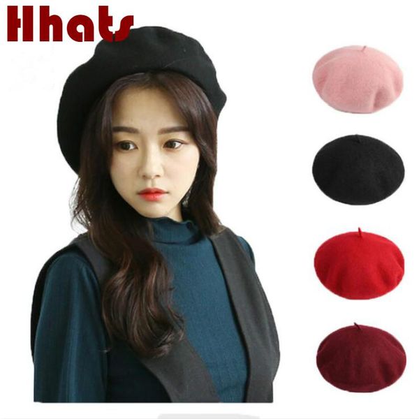 

warm wool women hat fashion vintage woolen painter hat female retro winter beret cap cashmere flat cap bonnet solid lady, Blue;gray