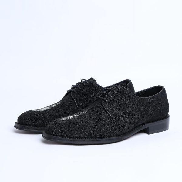 

men's leather shoes business shoes leather dress wedding style comfortable zapatos de hombre genuine oxfords, Black