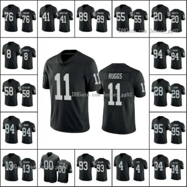

las vegas raiders men #4 derek carr 11 henry ruggs 28 josh jacobs women youth nfl custom black draft vapor limited jersey, Black;red