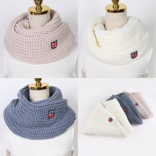

scarves acetate women scarf thick wool winter bib 60-80 long size warm knitting fashion scaves pure colors, Blue;gray