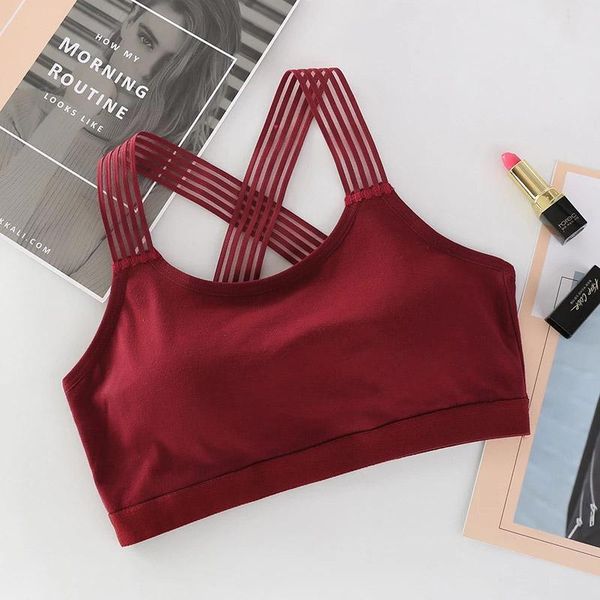 

gym clothing cross back straps sports bra shockproof breathable fitness running yoga vest sport sportswear for women girls, White;black