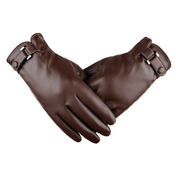

spring/winter pu leather short thin/thick black/brown touched screen glove man gym car driving mittens, Blue;gray